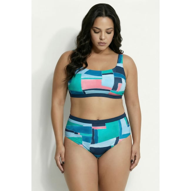 Bikini avec bonnets souples bleu foncé <span itemprop=