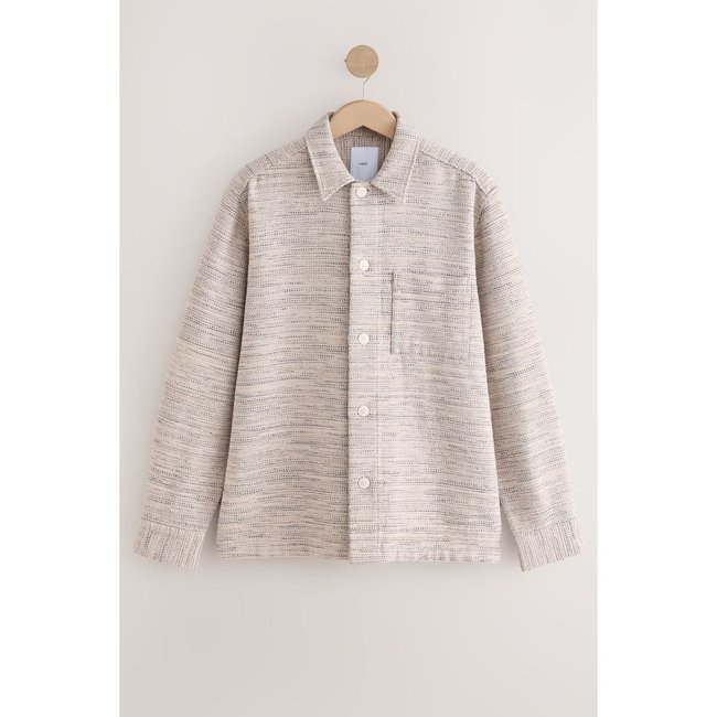 Veste-chemise texturée bleu indigo <span itemprop=