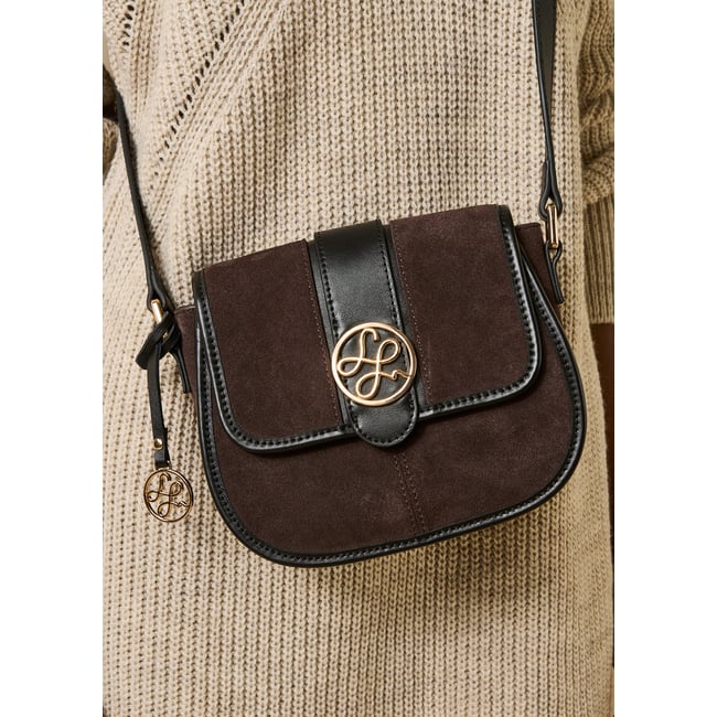 Sac besace en cuir ganache <span itemprop=