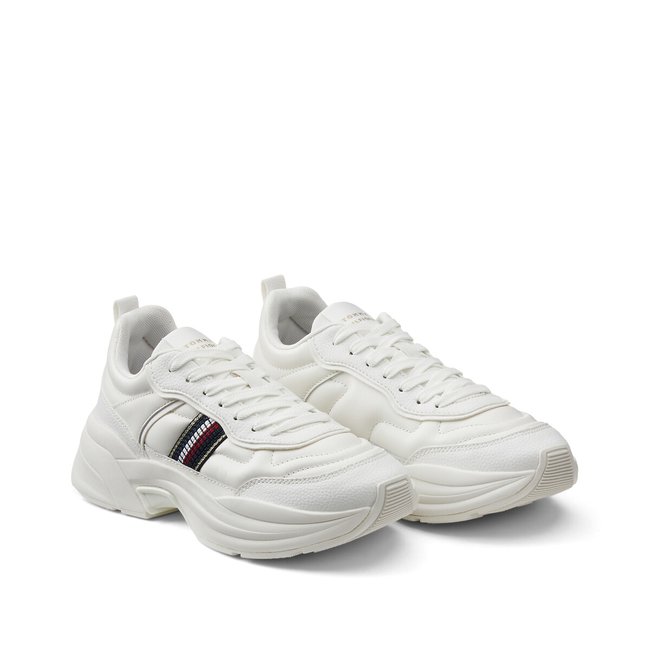 Zapatillas de piel runner chunky blanco <span itemprop=