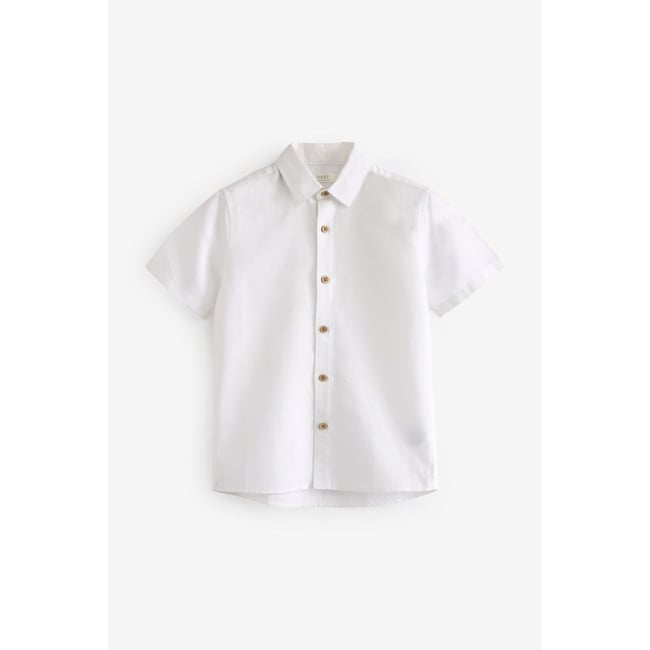 Chemise mélangé coupe classique blanc <span itemprop=