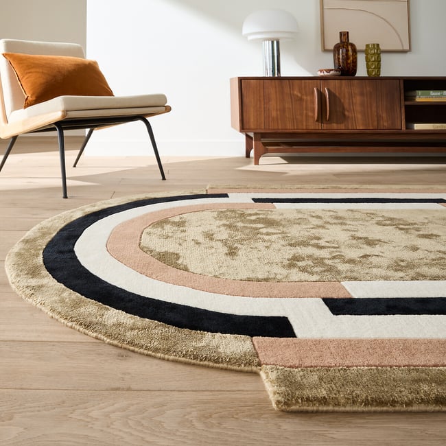 Tapis ovale, 55% viscose, 45% laine, UMBRA or <span itemprop=