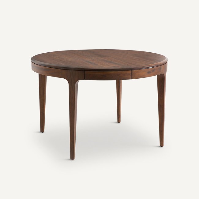 Uitschuifbare ronde tafel, in notenhout, Sanara <span itemprop=