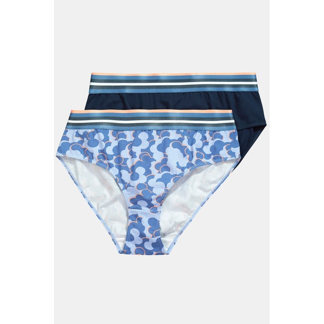 Lot de 2 culottes midi, jersey bord-côte bleu nuit <span itemprop=