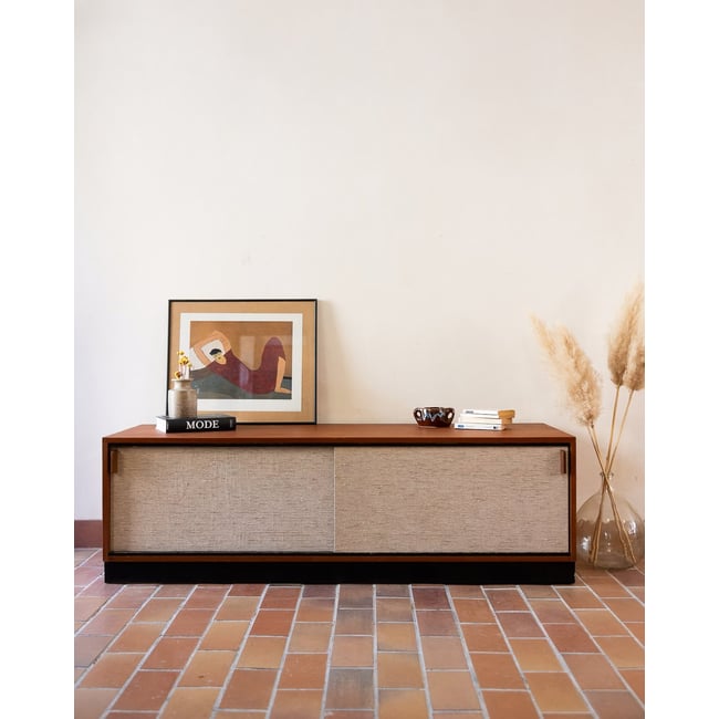 Enfilade multi-matières Margaret N°750 - Bon état Couleur bois foncé <span itemprop=