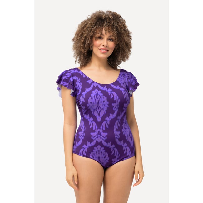 Maillot de bain avec bonnets souples violet <span itemprop=