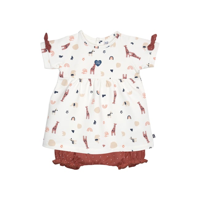Robe bloomer giovana molleton manches courtes naissance blanc <span itemprop=