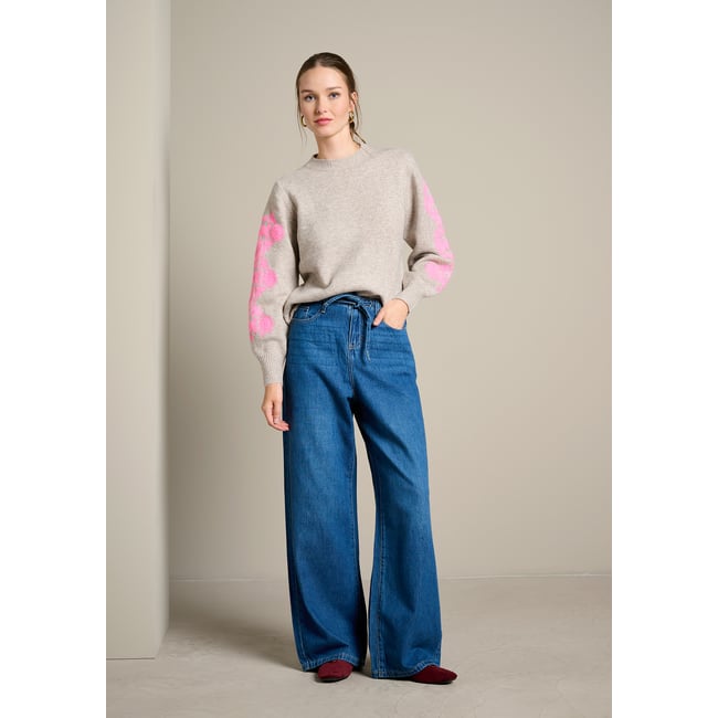 Jean large taille haute medium blue <span itemprop=