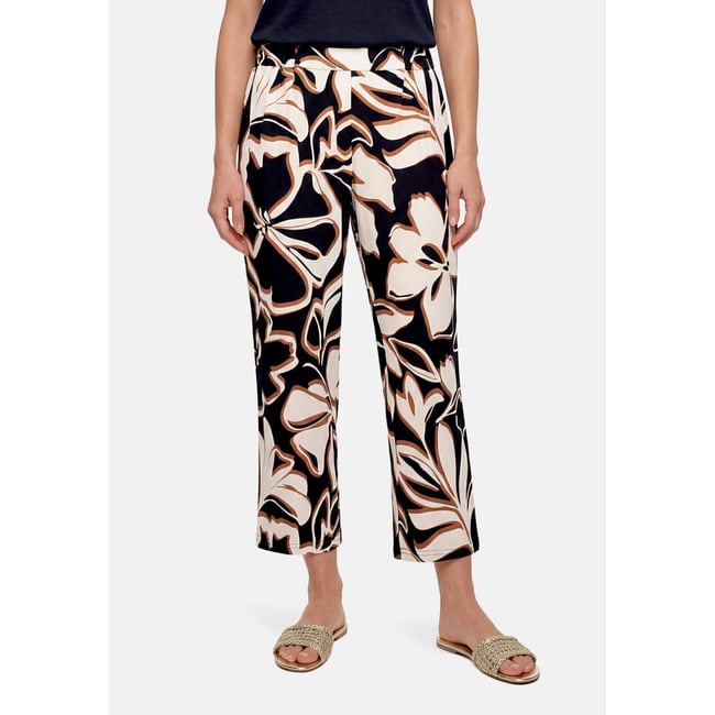 Pantalon à enfiler à pinces dark blue/brown <span itemprop=