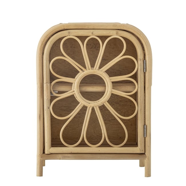Table de chevet meuble rotin  ANUKE Couleur bois clair <span itemprop=