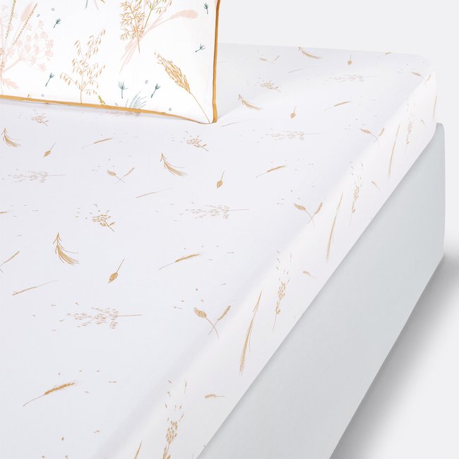 Graminée Floral Cotton Fitted Sheet, printed, LA REDOUTE INTERIEURS