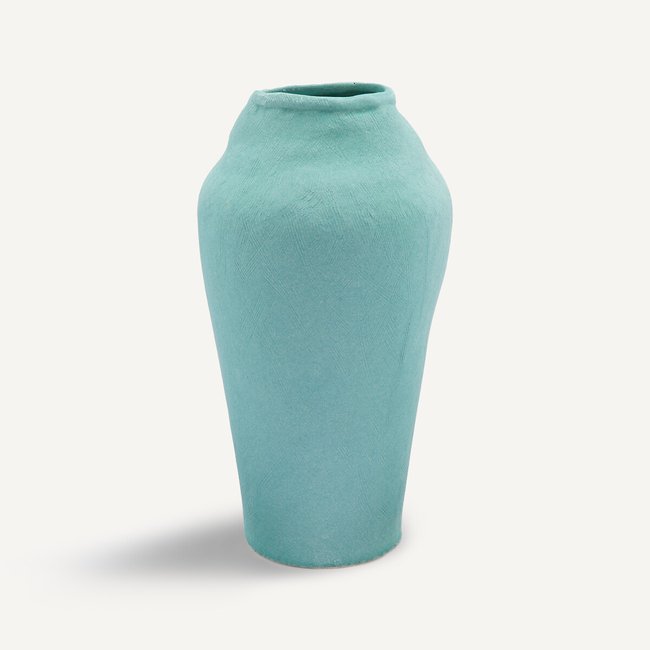Vase en céramique mate, H29 cm, Brush Couleur turquoise <span itemprop=