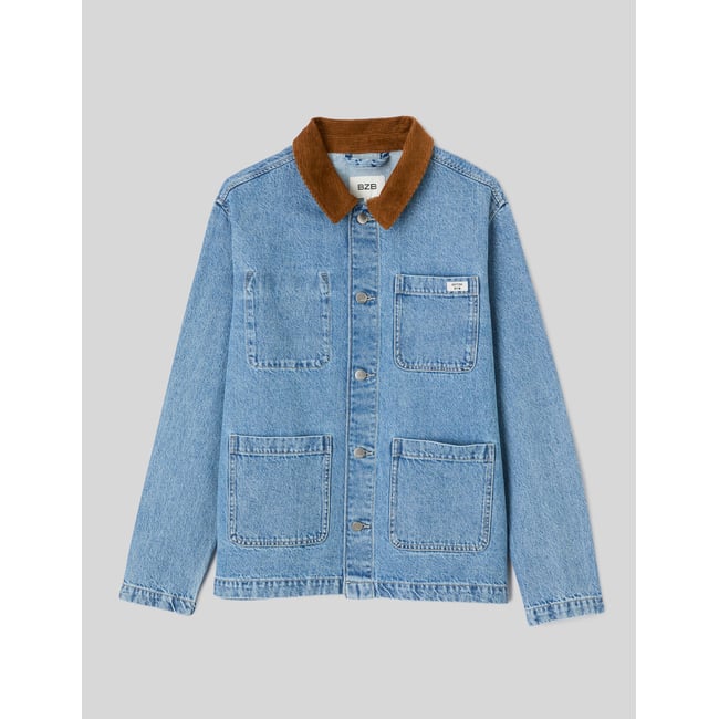 Veste en jean bleu moyen <span itemprop=