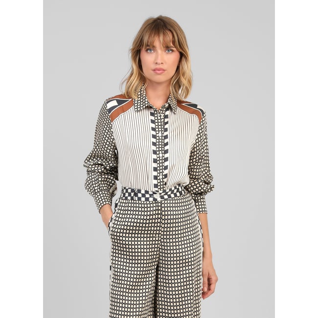 Chemise SHANONIE graphilo ecru <span itemprop=