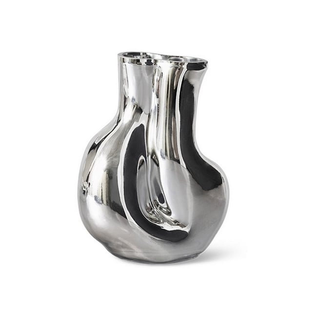 Vase design organique verre  Gleam Couleur chromé <span itemprop=