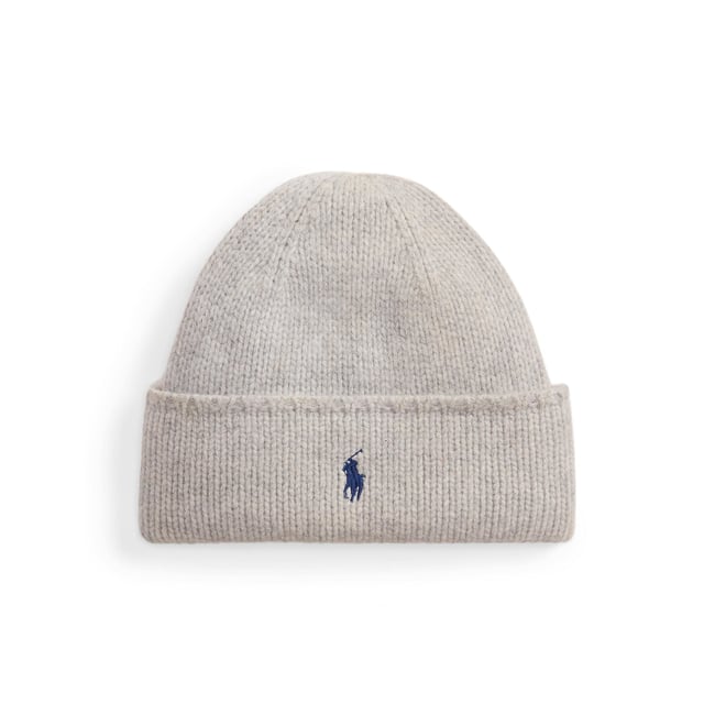 Berretto in lana con logo grigio POLO RALPH LAUREN