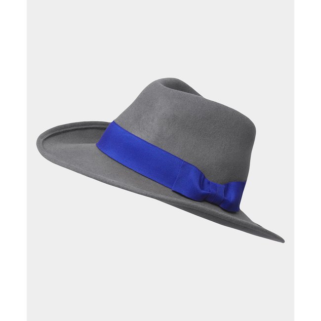 Fédora Pure Laine Avec Ruban gris <span itemprop=