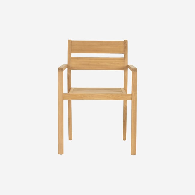 Lot de 2 chaises de jardin en teck massif CALVIA naturel clair <span itemprop=