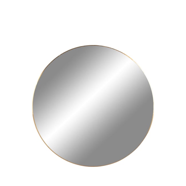 Miroir rond en métal  40cm- JERSEY Couleur laiton <span itemprop=