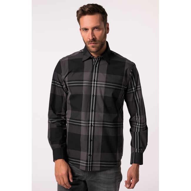 Chemise à carreaux noir <span itemprop=