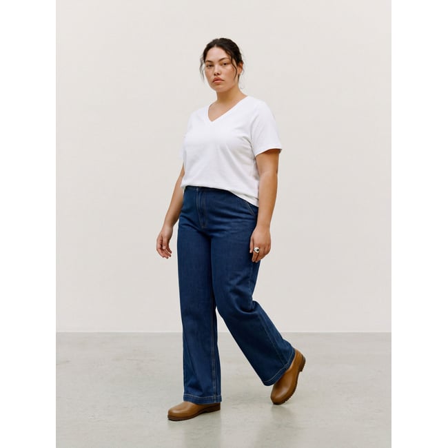 Jean À Coupe Large dark blue denim 1 <span itemprop=
