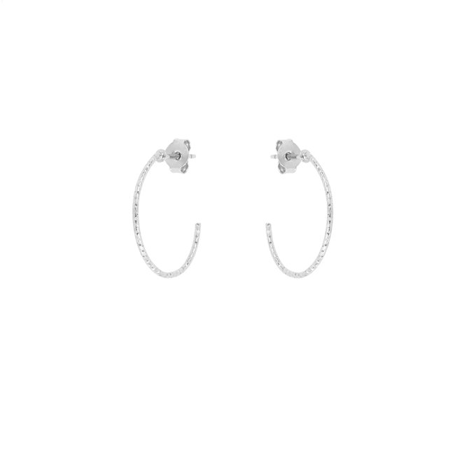 Creoles argent petit modele - disco argenté <span itemprop=