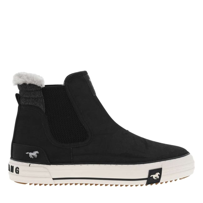 Boots talon plat noir <span itemprop=