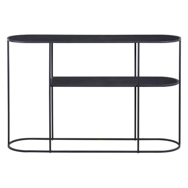 Console plateau chêne Couleur noir <span itemprop=