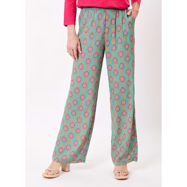 Pantalon imprimé élastiqué large fluide MOMED - LA FIANCÉE