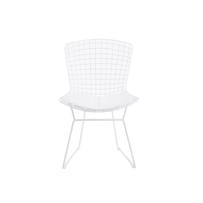 Chaise de salle à manger  Métal  Blanc-MONDRA Couleur blanc <span itemprop=