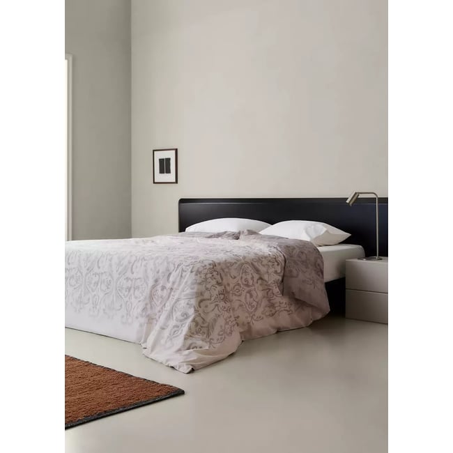 Housse de couette percale de coton imprimé décoratif lit 90 cm Couleur sable <span itemprop=