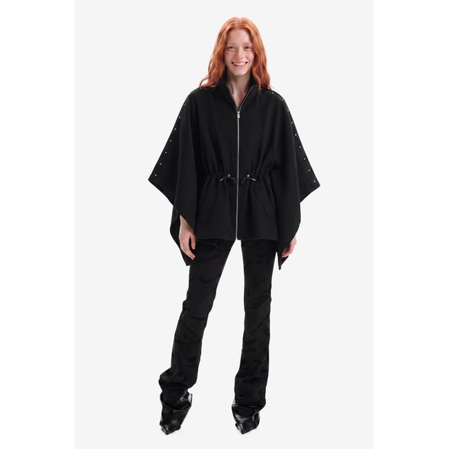 Poncho Cordons Piercing noir <span itemprop=