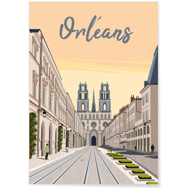 Affiche ville Orléans 5 Couleur blanc <span itemprop=