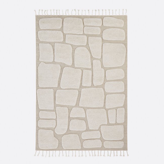 Tapis en laine, Zalya  Couleur ecru <span itemprop=