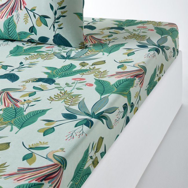 Somerset Tropical Cotton Percale 200 Thread Count Fitted Sheet, printed, LA REDOUTE INTERIEURS