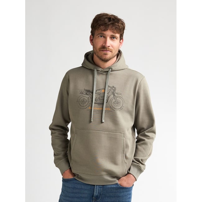 Sweat à capuche vert kaki <span itemprop=