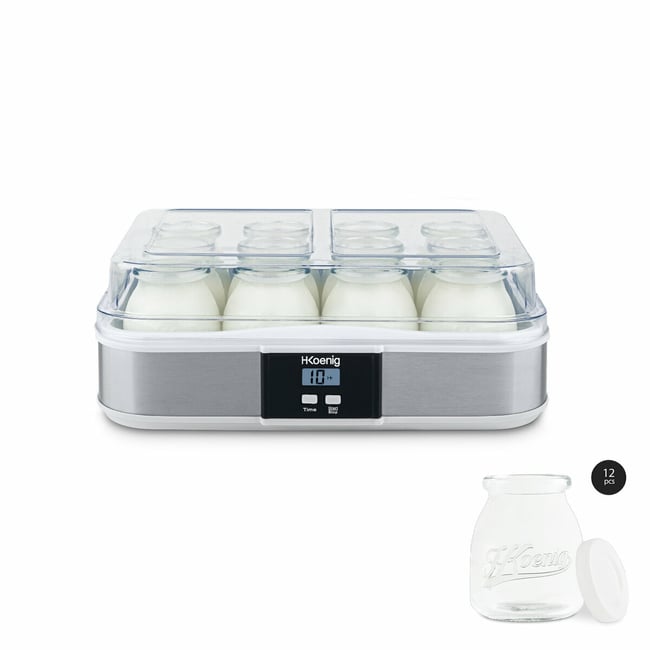 yaourtiã¨re et lot de 12 pots ã  yaourt en verre supplã©mentaire - ely120+ypo12 gris <span itemprop=