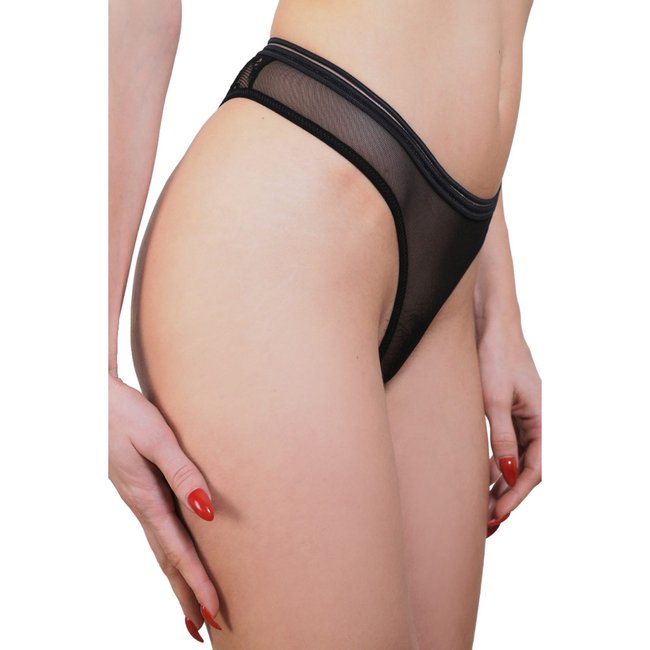 Culotte Ouverte Tulle Et Dentelle noir <span itemprop=