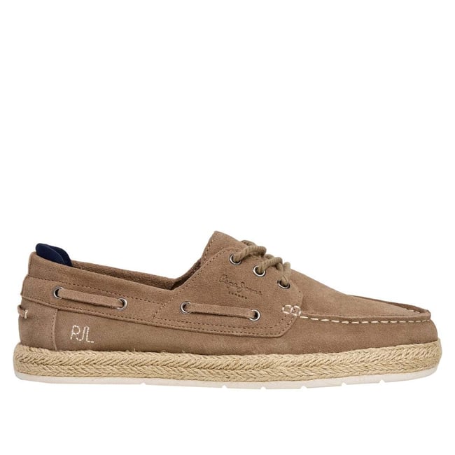 Chaussures Bateau En Daim beige pierre foncée <span itemprop=