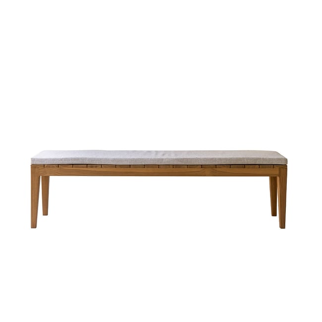 Banc de jardin en teck massif 3 places  BARI naturel <span itemprop=
