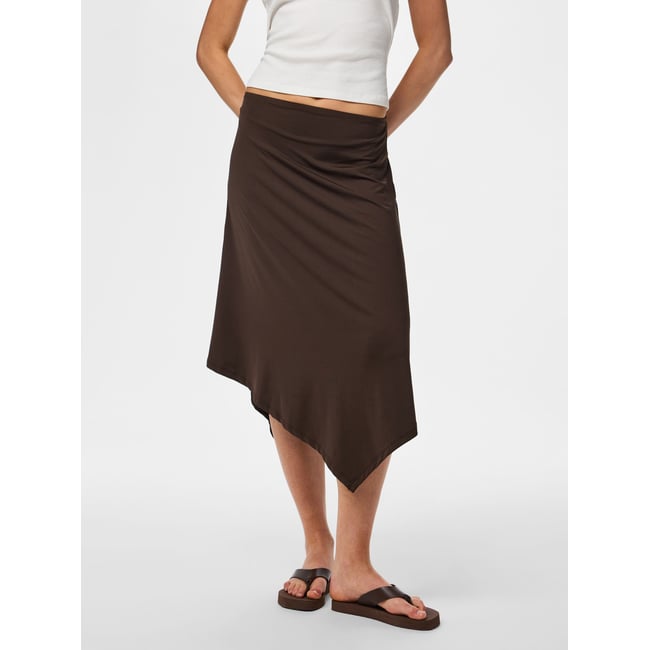 Jupe Mi-Longue marron - hot fudge1 <span itemprop=