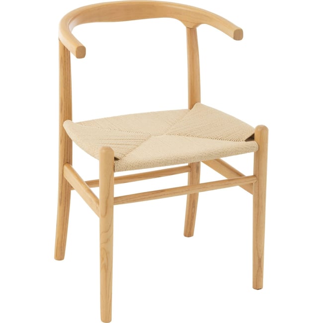 Chaise en hêtre et corde tressée Couleur naturel <span itemprop=
