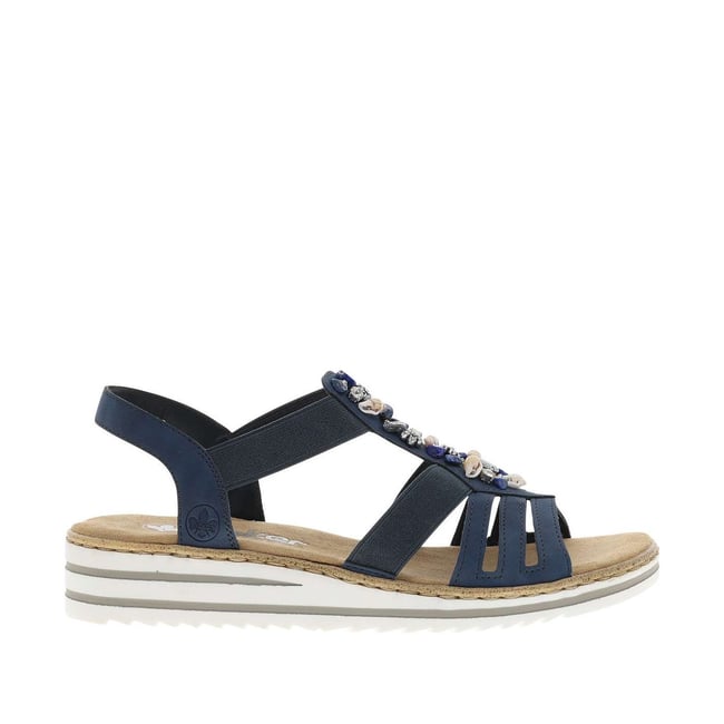Nu-pieds/sandales femme bleu - RIEKER
