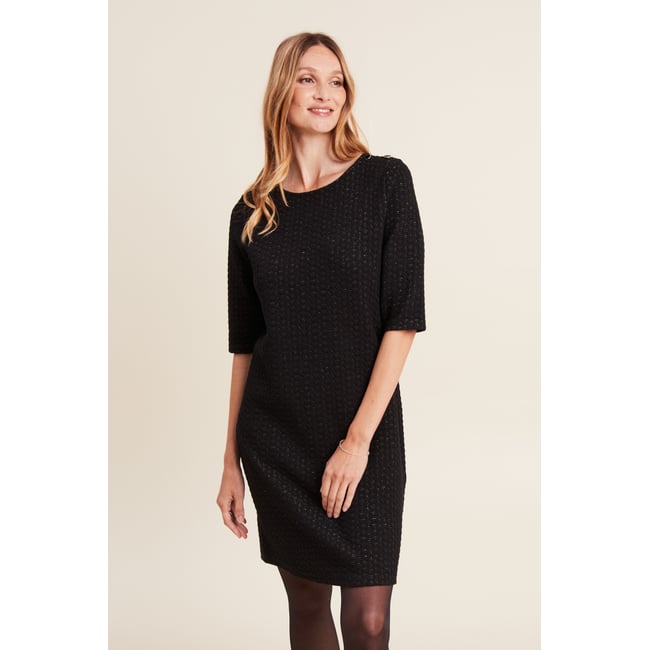 Robe droite manches 3/4 noir <span itemprop=