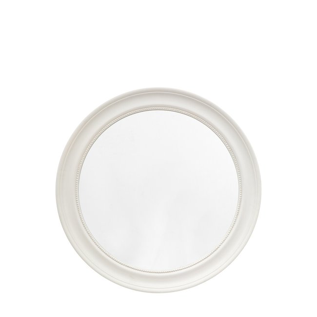 80cm Stone Wood Round Mirror, raw linen, SO'HOME