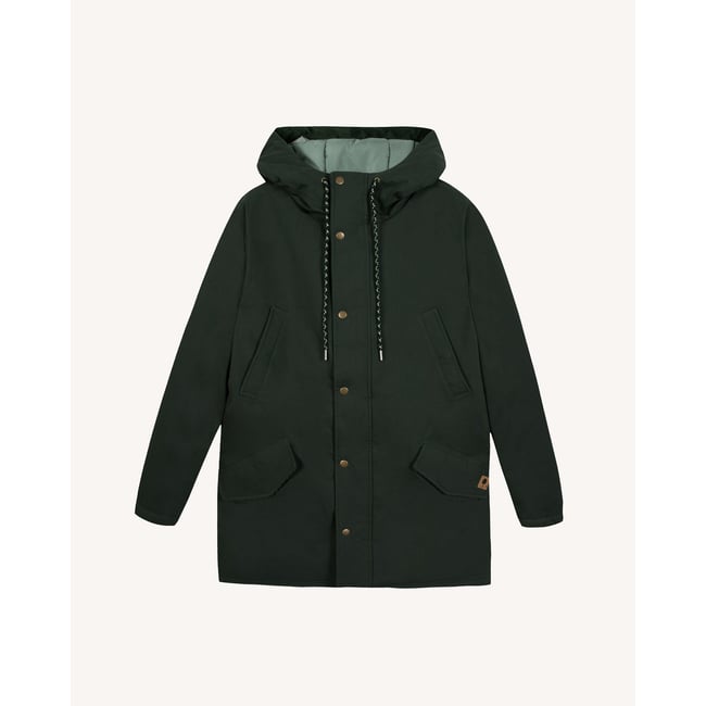 Parka coton CHEVERNY vert foncé <span itemprop=
