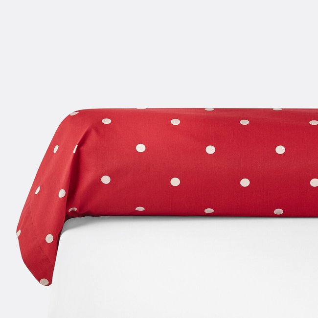Taie de traversin pur coton, Edelweiss rouge SO'HOME