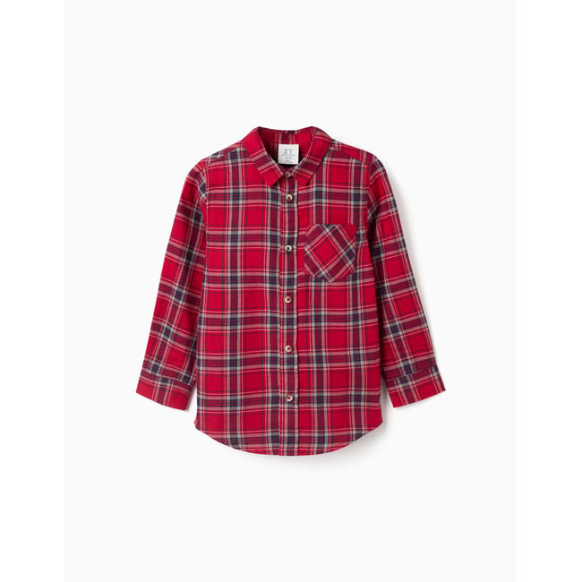 Chemise à manches longues en flanelle à motif à carreaux - ZIPPY