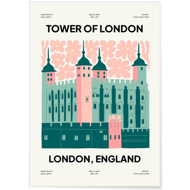 Affiche Londres Tower of London Couleur blanc <span itemprop=