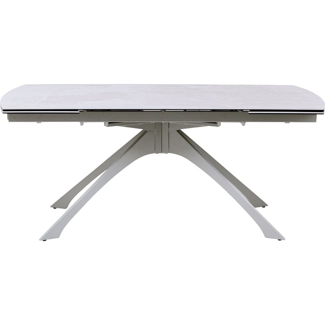 Table à rallonges en grès et acier, LANA Couleur beige <span itemprop=